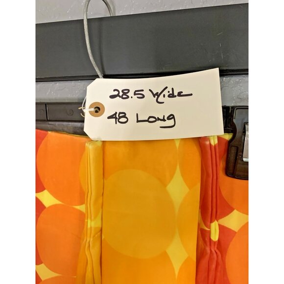 Vintage Curtain Panels Set Lined Handmade Psychedelic Orange Yellow Mod - Picture 6 of 8